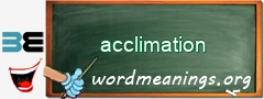 WordMeaning blackboard for acclimation